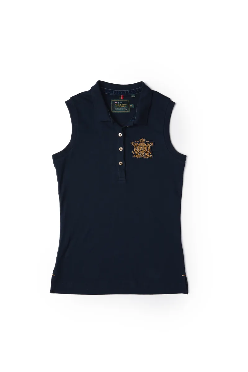 Holland Cooper Sleeveless Polo Ladies in Ink Navy-2